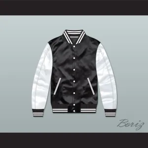 Def Jam Recordings Black/ White Varsity Letterman Satin Bomber Jacket 1