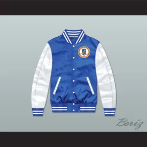 Degrassi Community School Panthers Blue/ White Varsity Letterman Satin Bomber Jacket