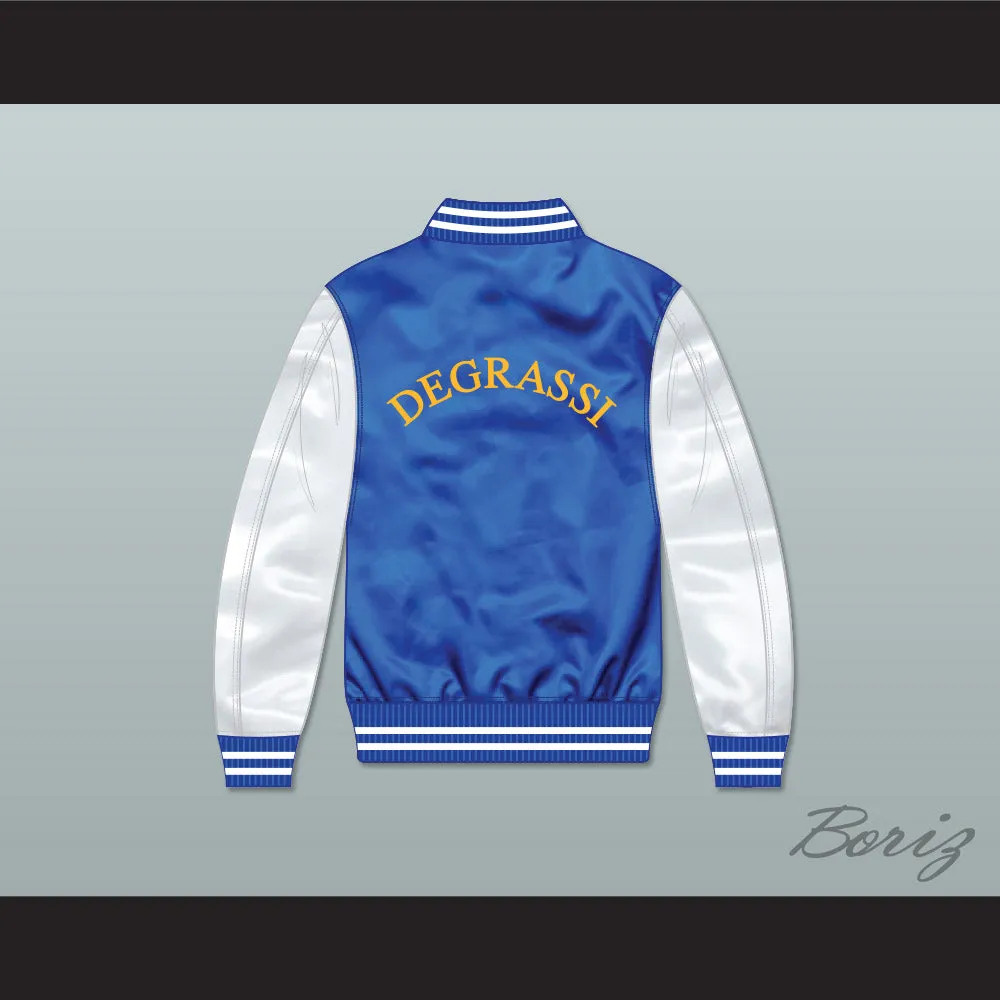 Degrassi Community School Panthers Blue/ White Varsity Letterman Satin Bomber Jacket