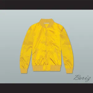 Electric Eliminators Gang Yellow Varsity Letterman Satin Bomber Jacket The Warriors