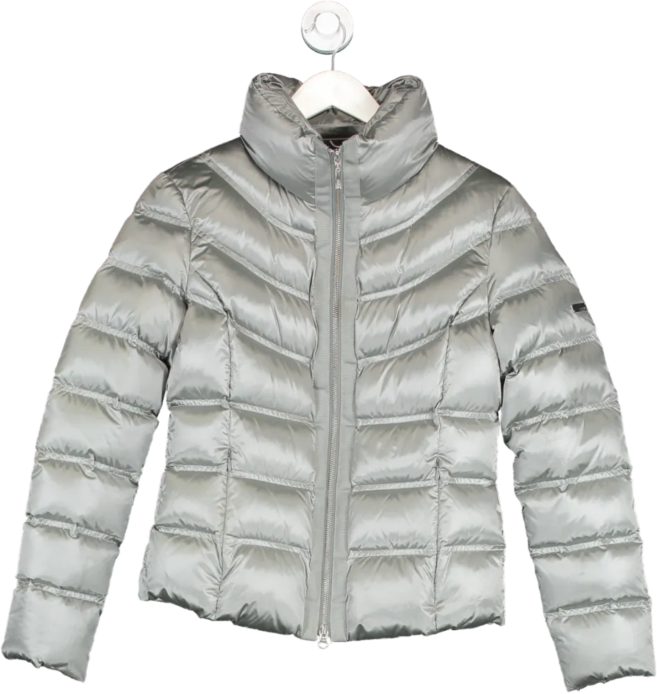 Escada Sport Grey Down Puffer Jacket UK 8