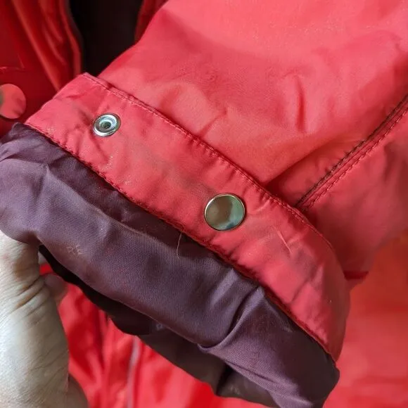 Finn Flare Orange Active Puffer Zip Down Multi Pocket Jacket Womens sz S