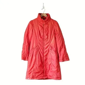 Finn Flare Orange Active Puffer Zip Down Multi Pocket Jacket Womens sz S