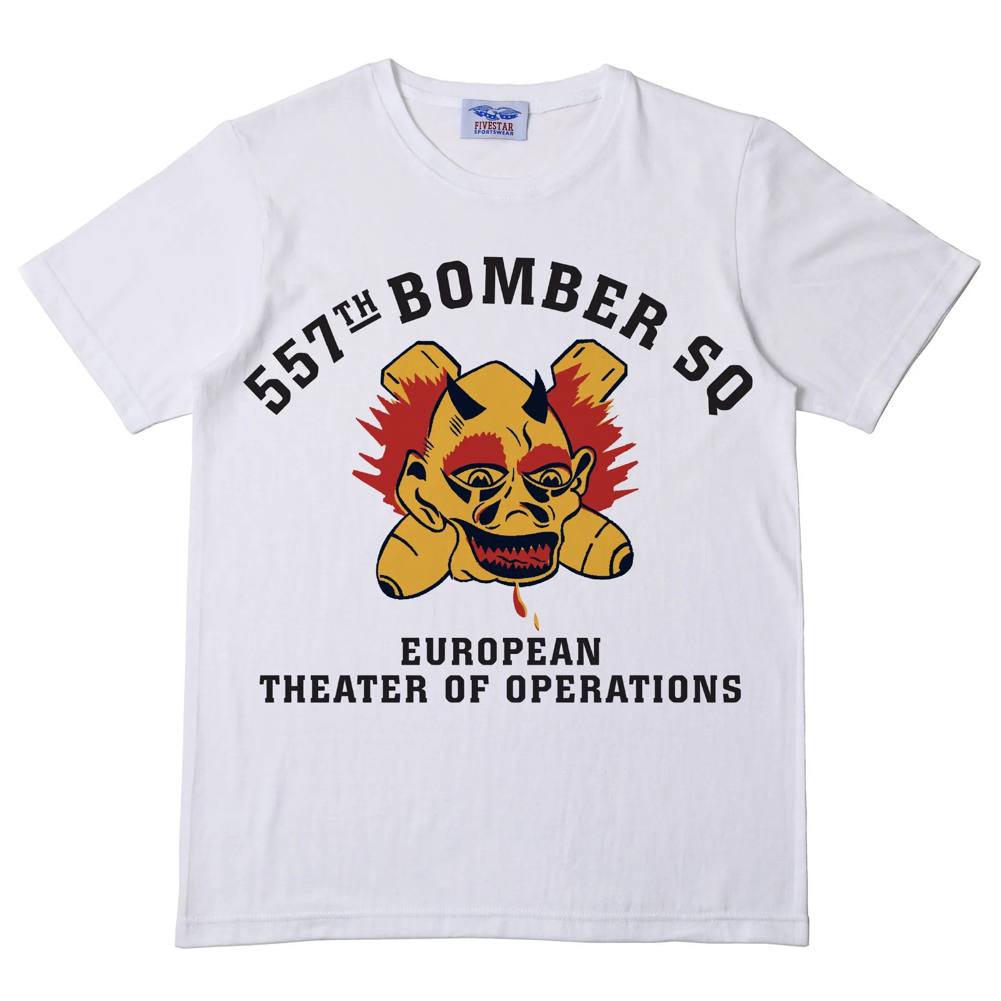 Fivestar Leather 557th Bomber Squadron Tubular T-Shirt 100% Cotton White