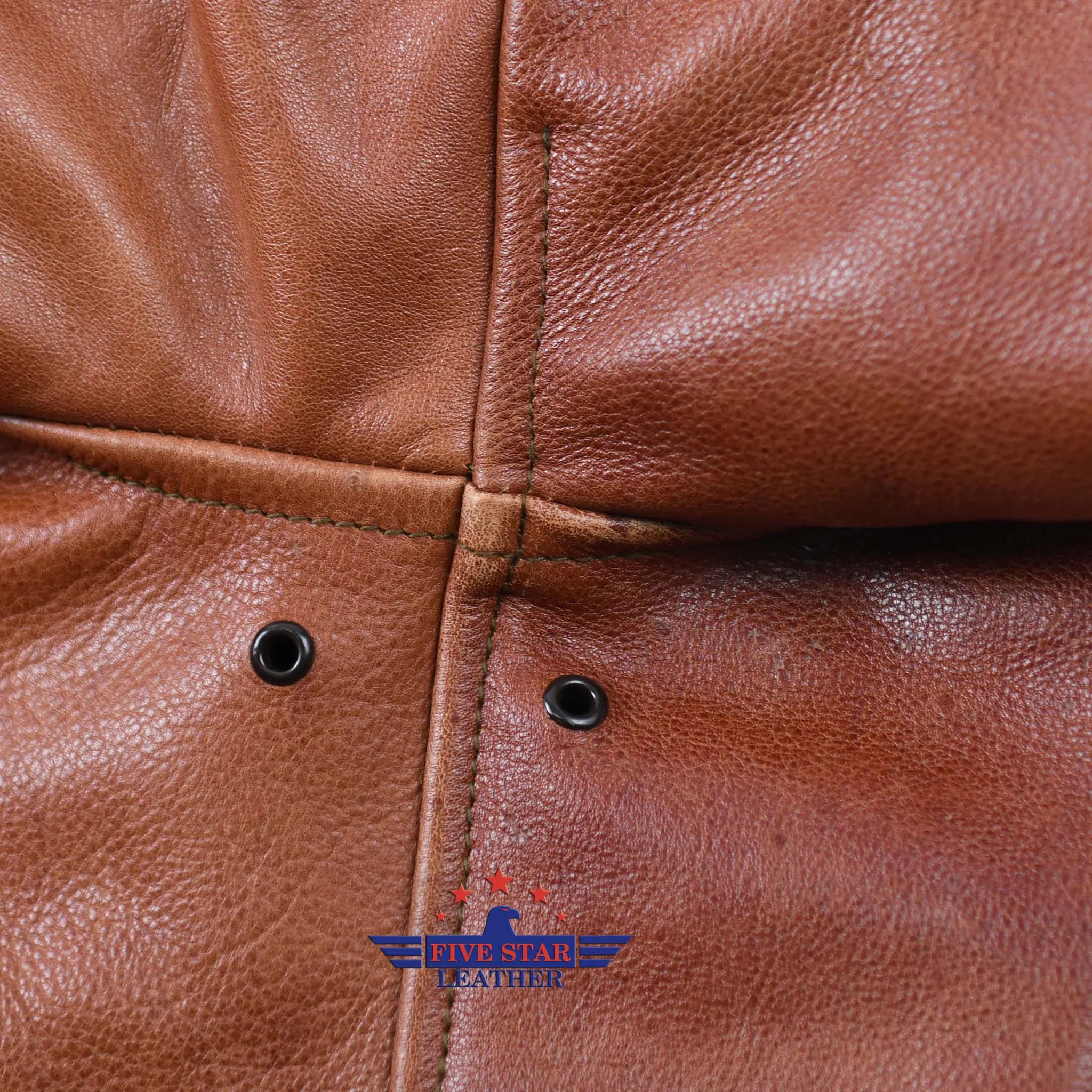 FiveStar Leather Repro Type A2 United Sheeplined Clothing CO. ORDER NO.42.18777-P Real Horsehide Leather Visky Brown Jacket