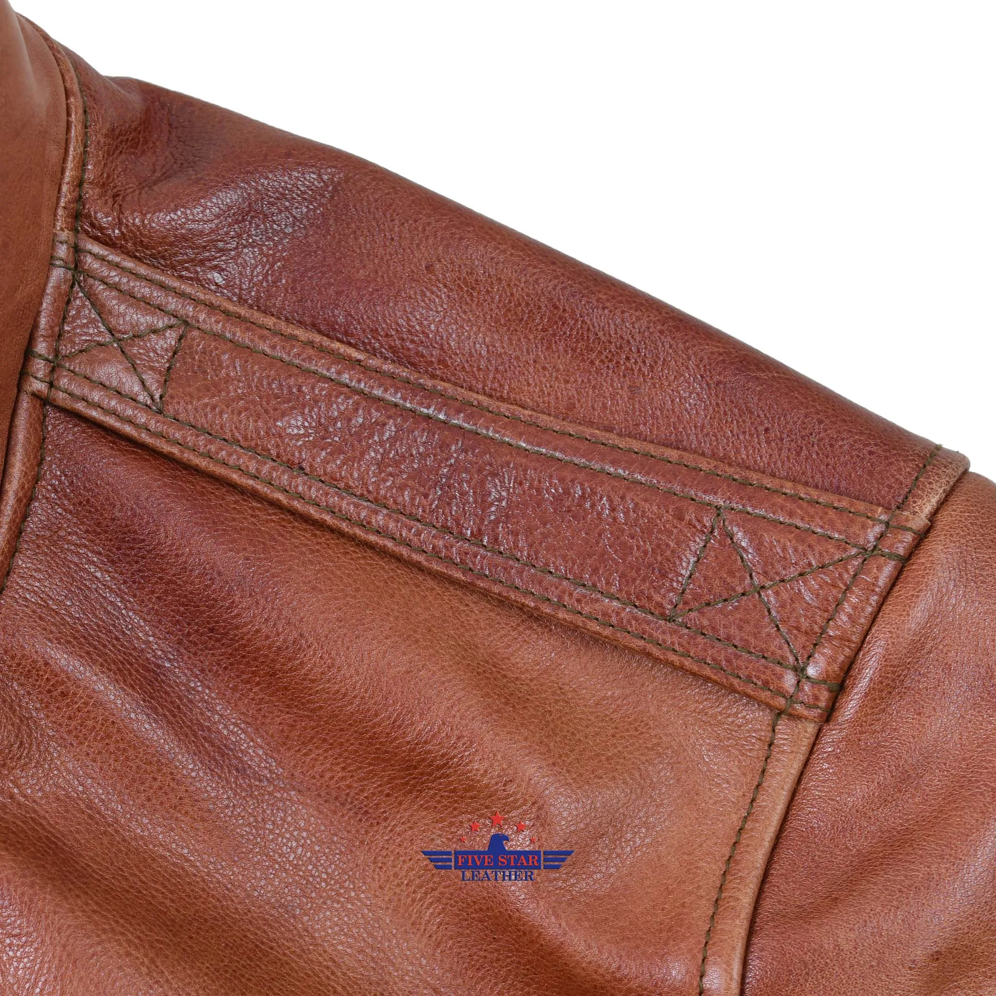 FiveStar Leather Repro Type A2 United Sheeplined Clothing CO. ORDER NO.42.18777-P Real Horsehide Leather Visky Brown Jacket