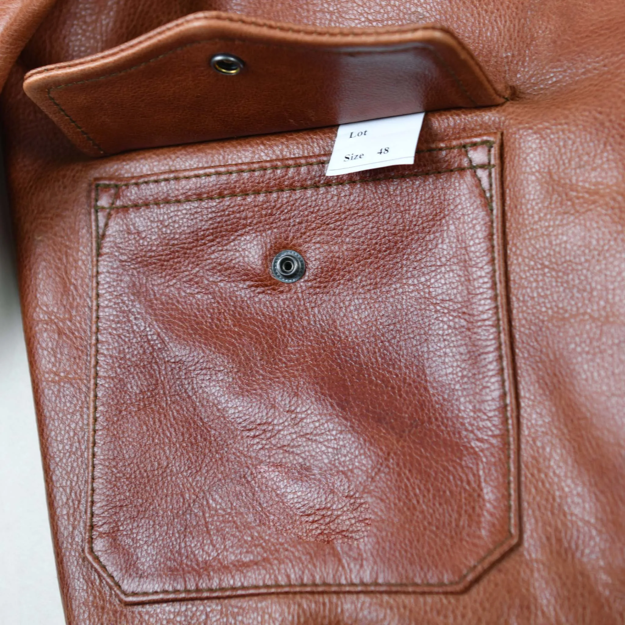 FiveStar Leather Repro Type A2 United Sheeplined Clothing CO. ORDER NO.42.18777-P Real Horsehide Leather Visky Brown Jacket