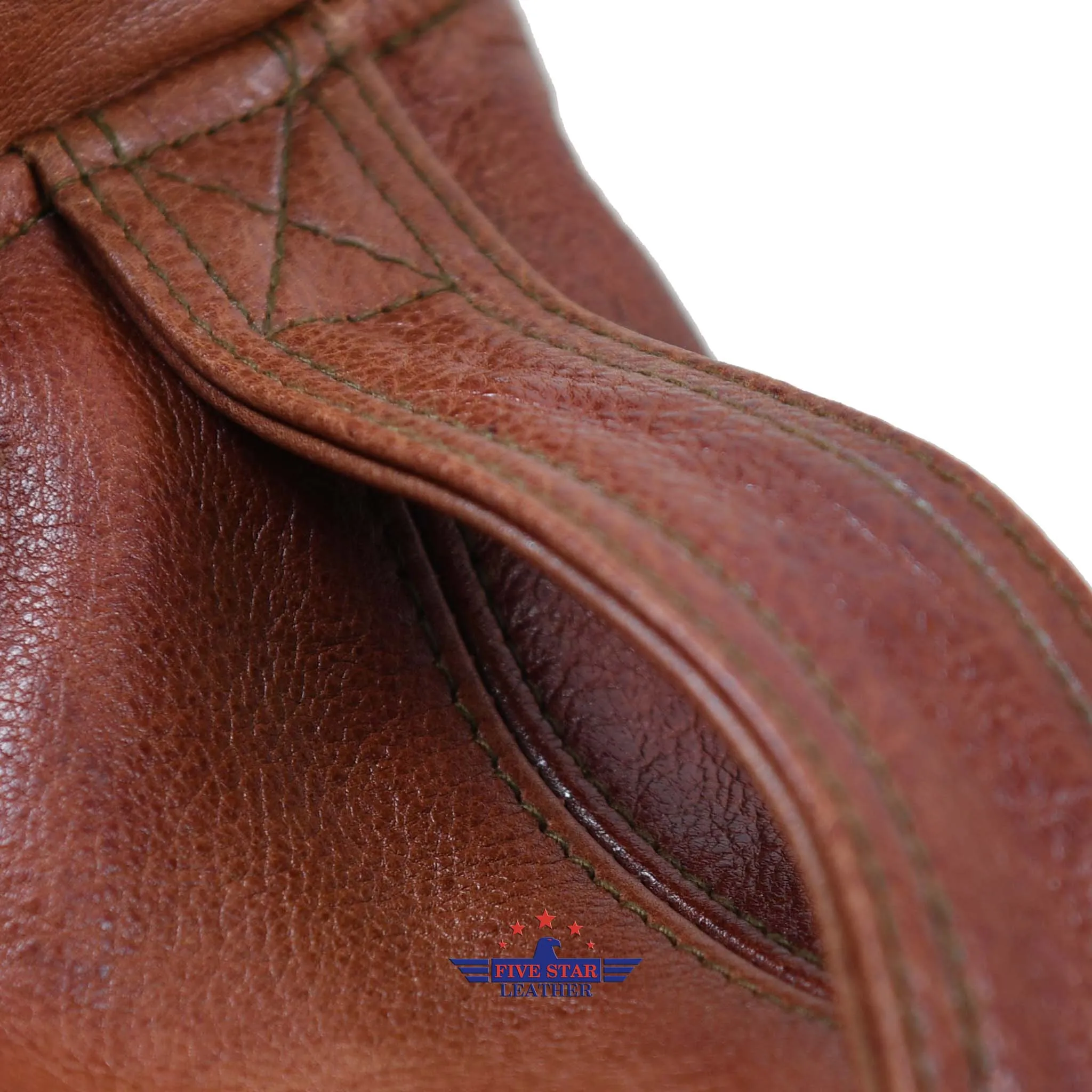 FiveStar Leather Repro Type A2 United Sheeplined Clothing CO. ORDER NO.42.18777-P Real Horsehide Leather Visky Brown Jacket