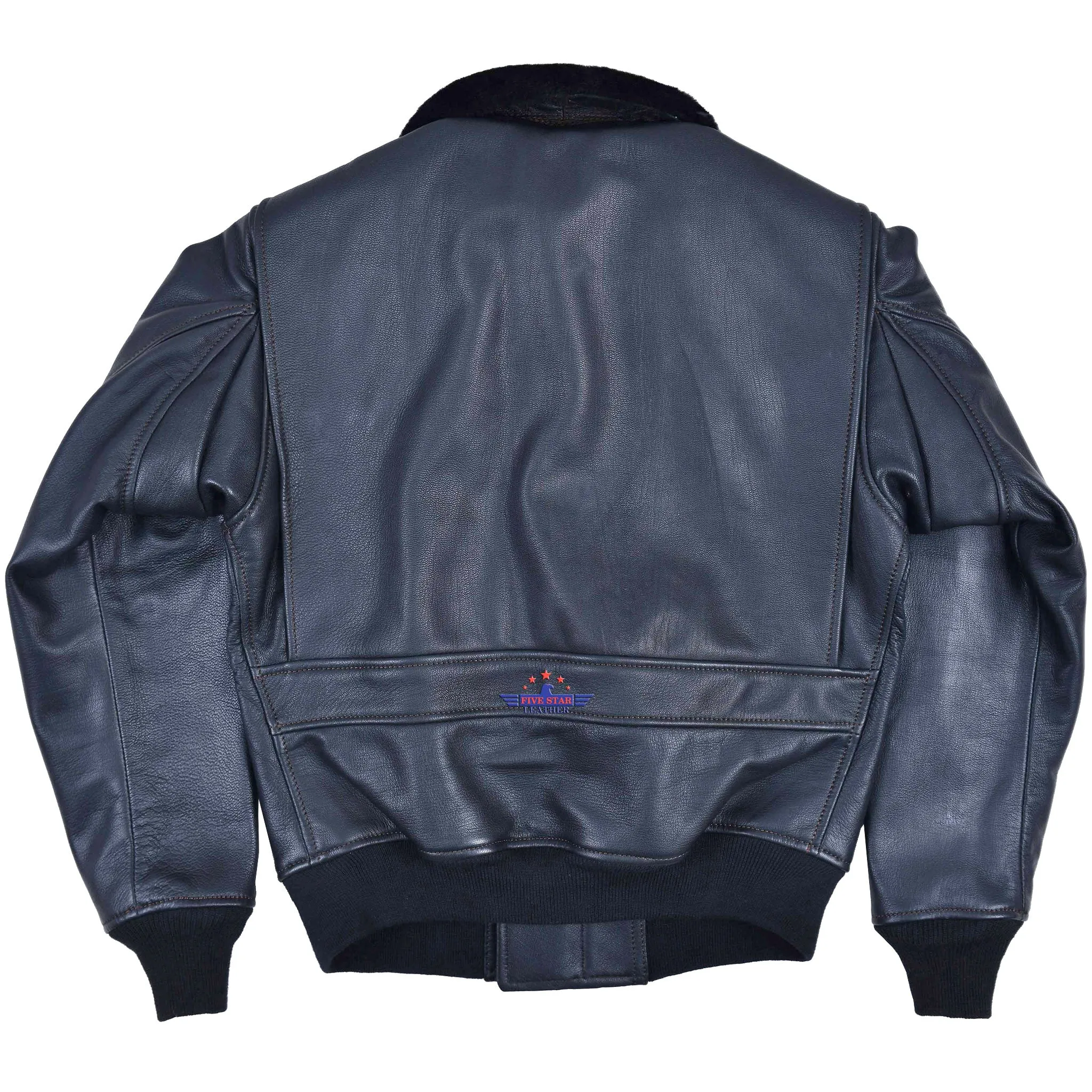 FLIGHT G1 BOMBER NAVAL FLYING MEN JACKET USN GOATSKIN BLACK LEATHER