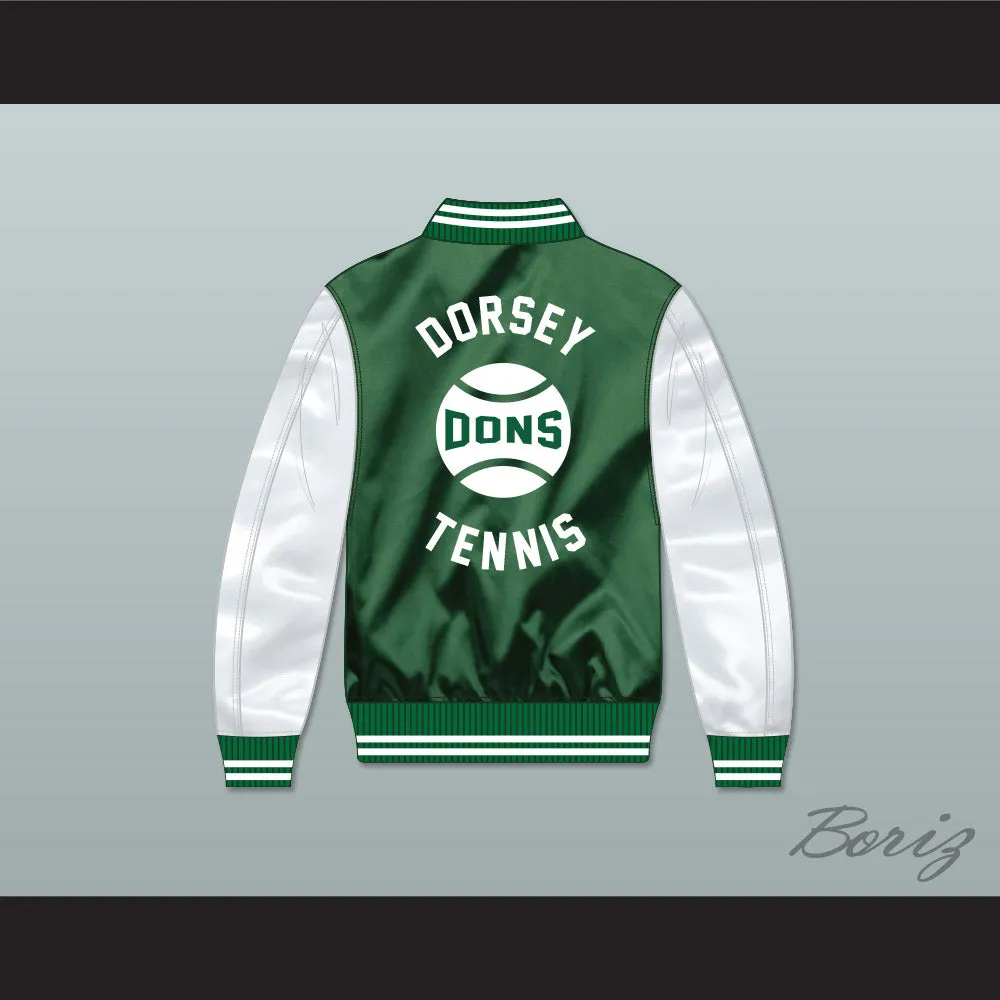 Freeway Rick Ross Susan Miller Dorsey High School Dons Tennis Green/ White Varsity Letterman Satin Bomber Jacket