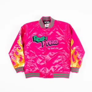 FRESH PRINCE FLAMES SATIN JACKET (PINK)