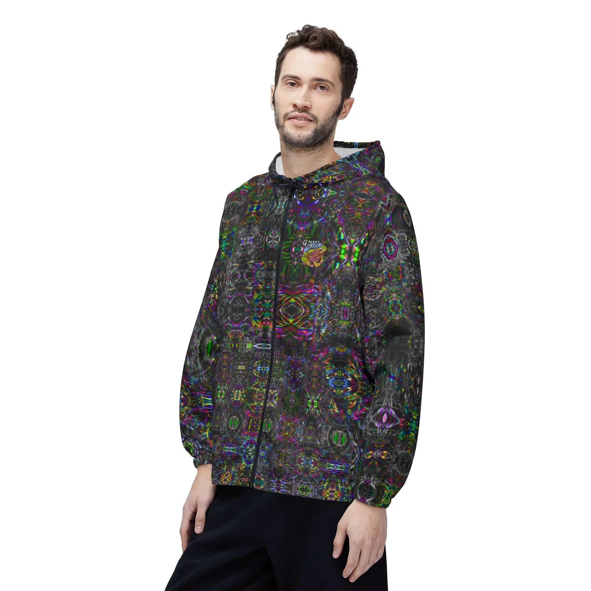Galaxy Frog Happy and Healthy Fractal Cymagic Healing Kaleidoscape Windbreaker Jacket (AOP)