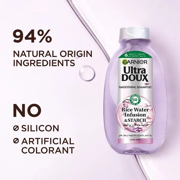 Garnier Ultra Doux Smoothing Shampoo With Rice Water Infusion & Starch For Long Hair