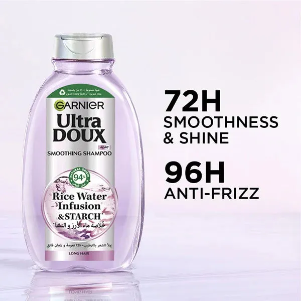 Garnier Ultra Doux Smoothing Shampoo With Rice Water Infusion & Starch For Long Hair