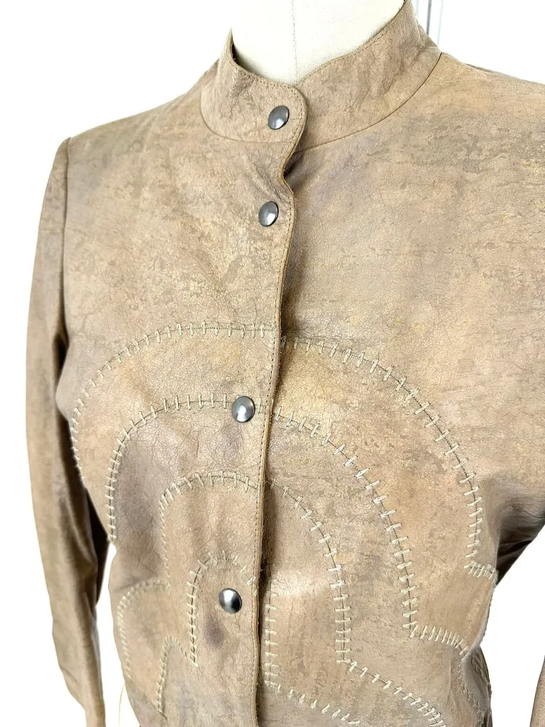 Giorgio Armani Leather Whipstitch Jacket