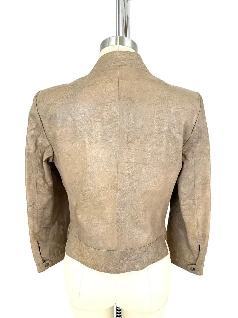 Giorgio Armani Leather Whipstitch Jacket