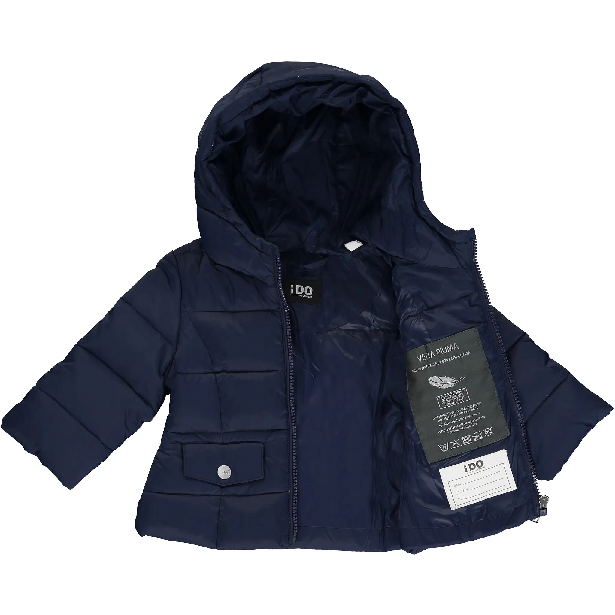 Girls Navy Blue Down Padded Coat