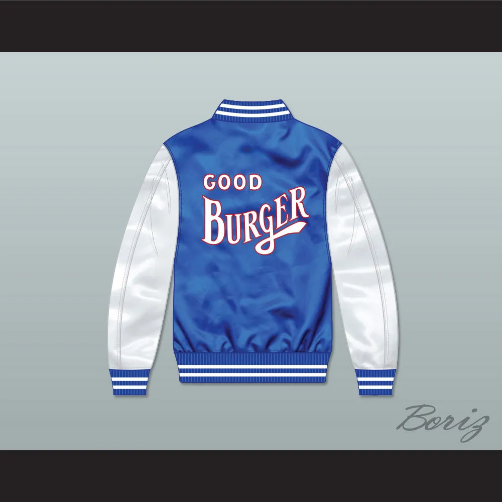 Good Burger Blue/ White Varsity Letterman Satin Bomber Jacket