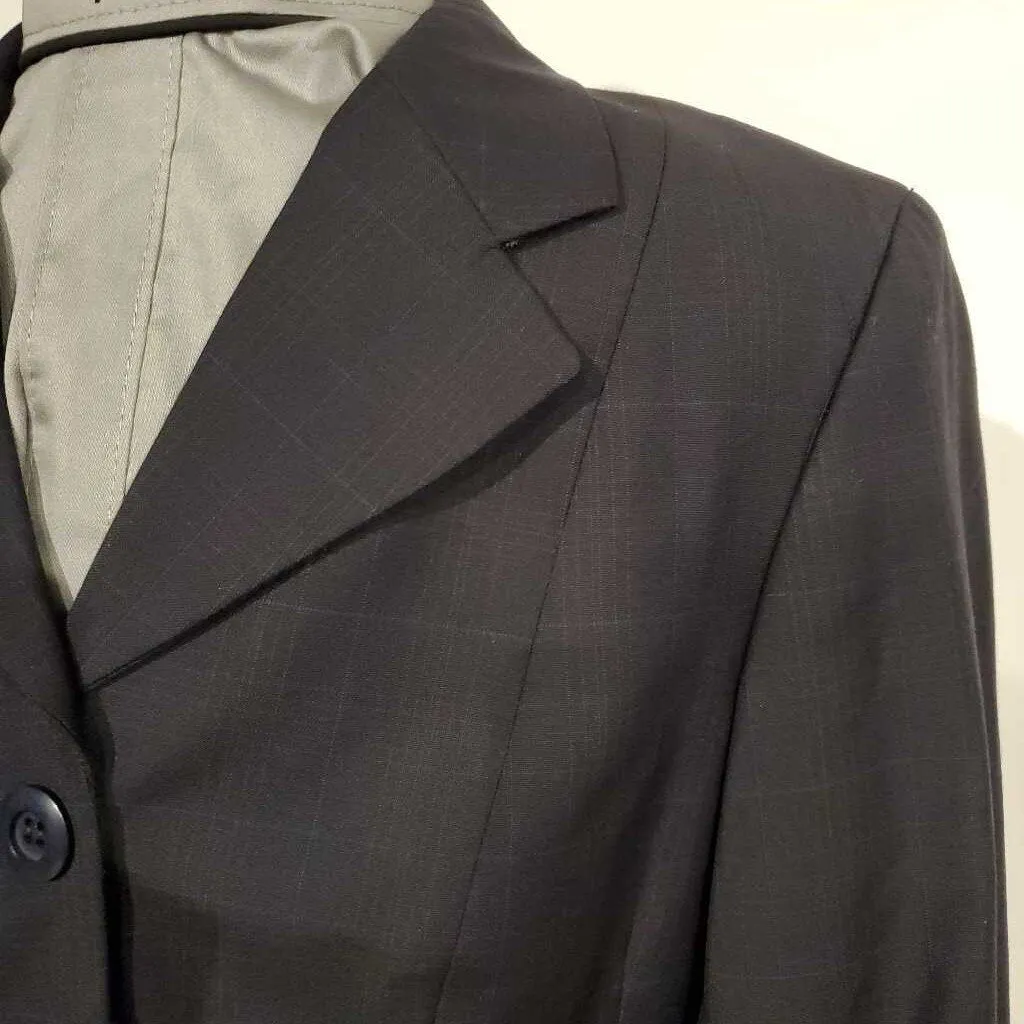Grand Prix Navy and Blue Windowpane Hunt Coat Kids 10L