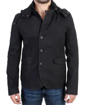 Gray hooded cotton jacket