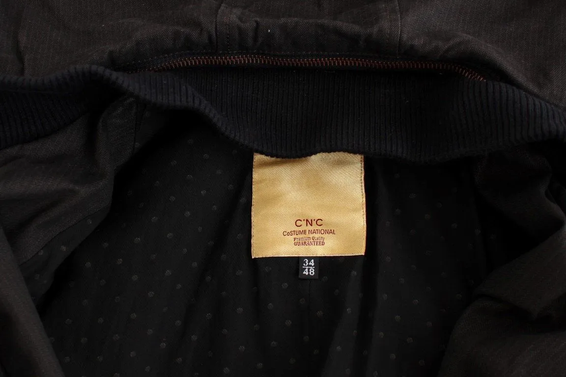 Gray hooded cotton jacket