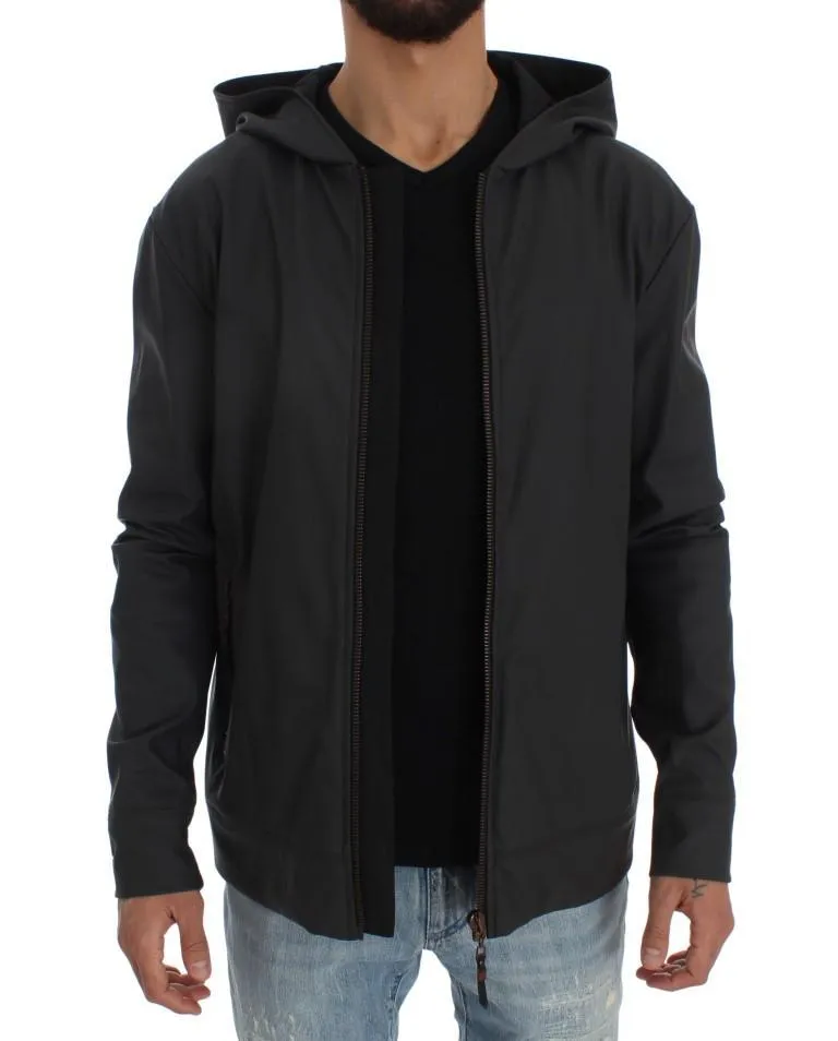 Gray Stretch Windbreaker Jacket