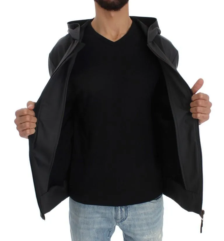 Gray Stretch Windbreaker Jacket
