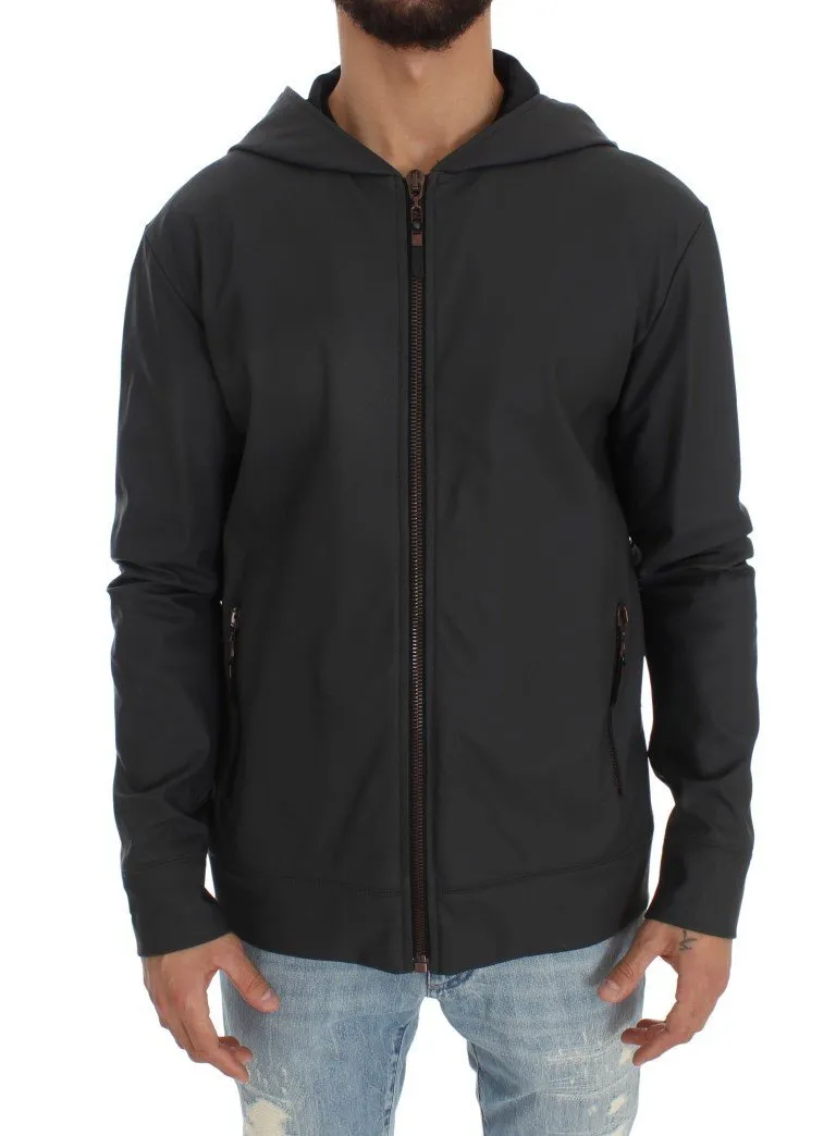 Gray Stretch Windbreaker Jacket