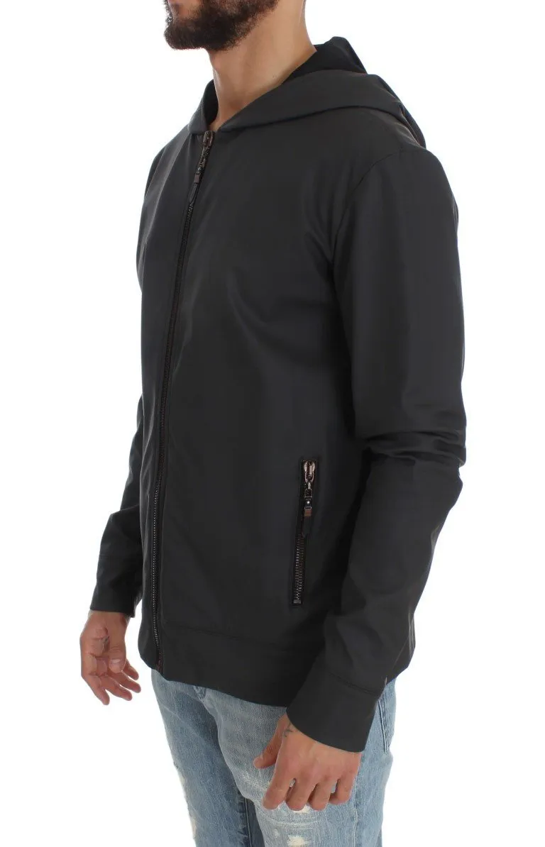 Gray Stretch Windbreaker Jacket