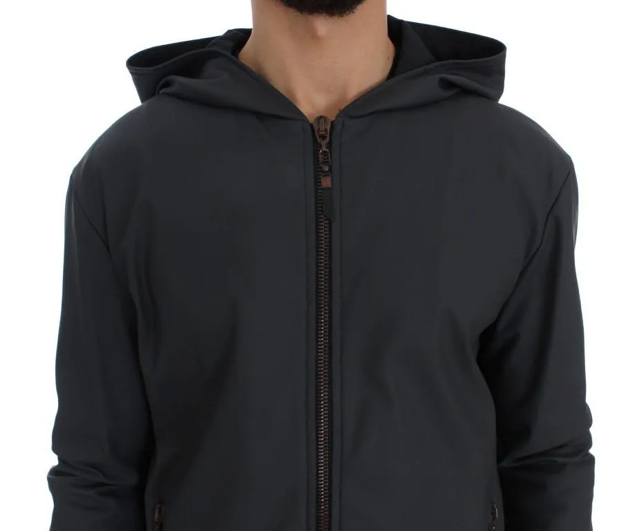 Gray Stretch Windbreaker Jacket
