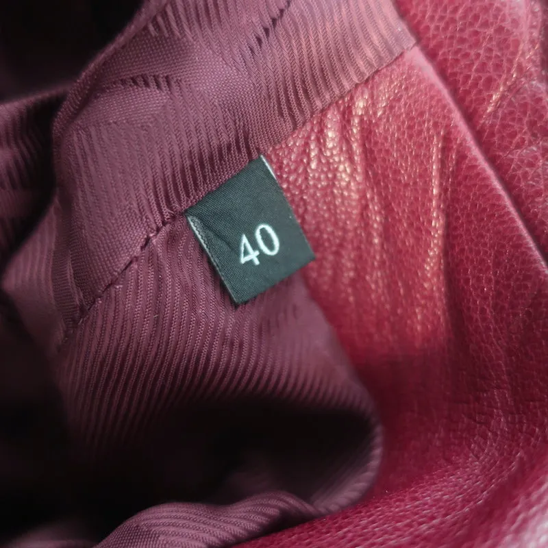 Gucci Tom Ford Multi-Pocket Leather Bomber Jacket Red Size 40