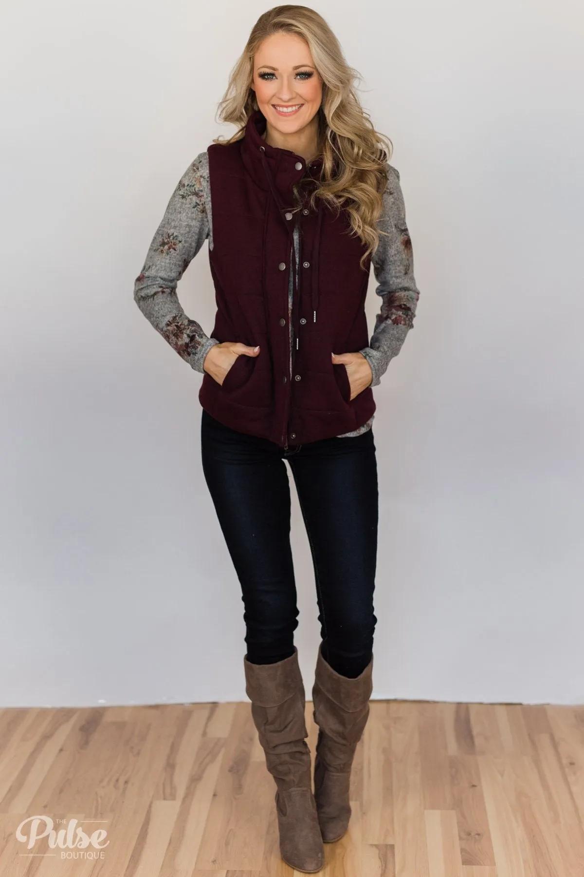 Hand Picked By You Floral Pullover Top- Heather Grey