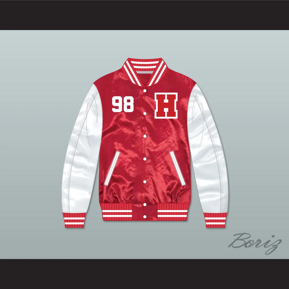 Hard Knock Life 98 Red/ White Varsity Letterman Satin Bomber Jacket