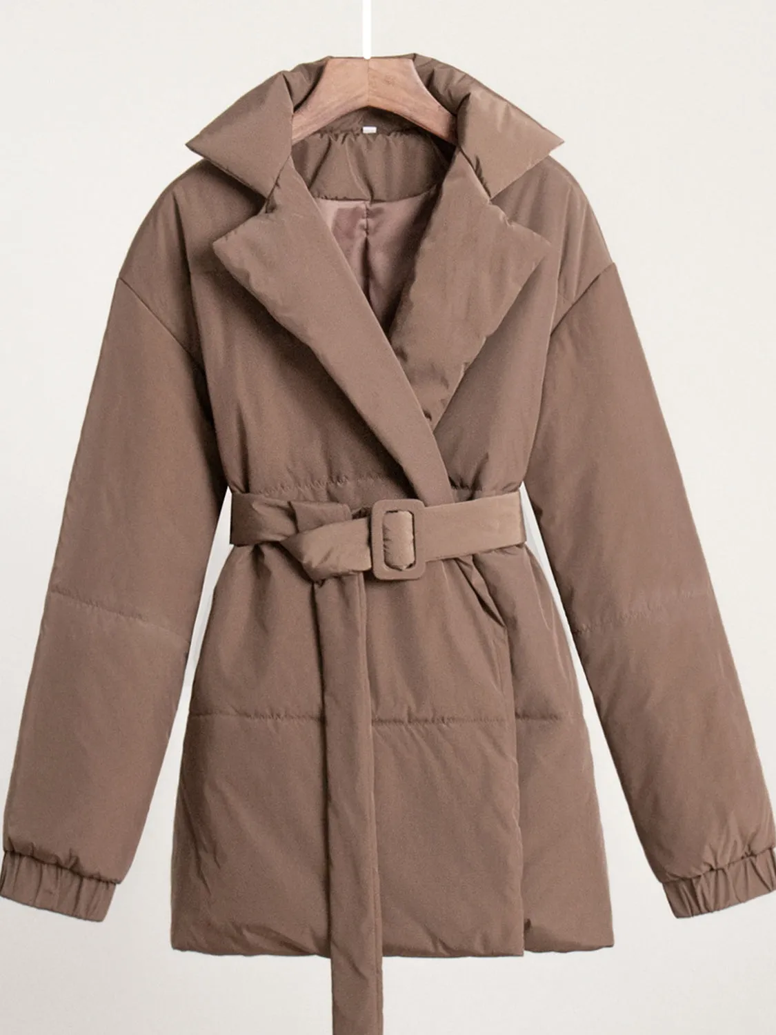 Hazel Blues® |  Puffer Long Sleeve Winter Coat with Belt