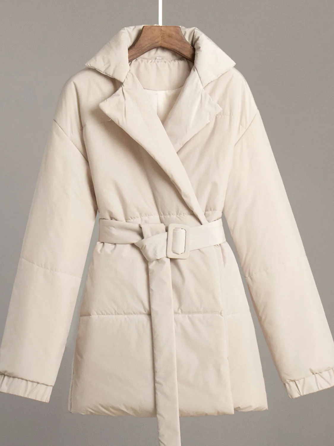 Hazel Blues® |  Puffer Long Sleeve Winter Coat with Belt