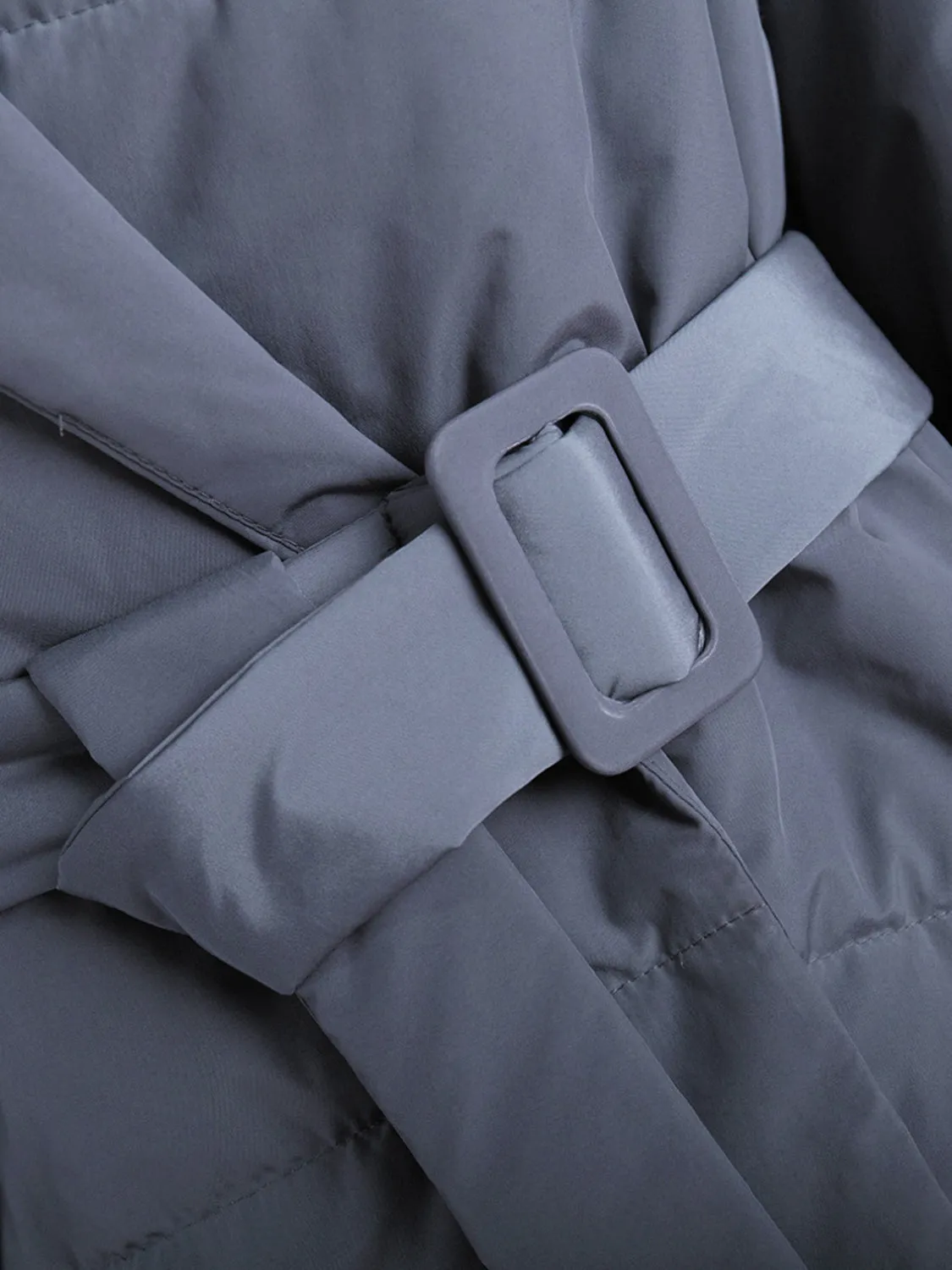 Hazel Blues® |  Puffer Long Sleeve Winter Coat with Belt
