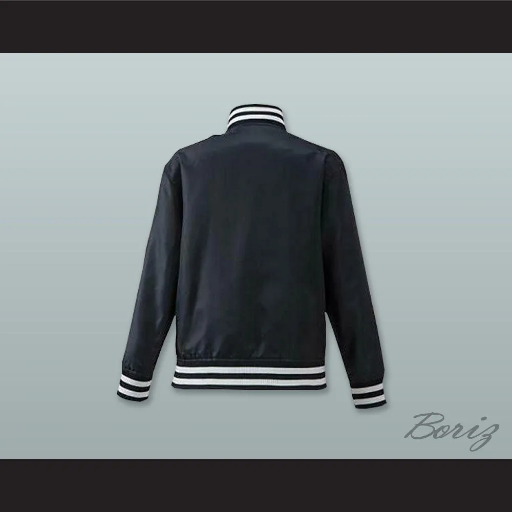 Hiroshima Toyo Carp Navy Blue Varsity Letterman Satin Bomber Jacket