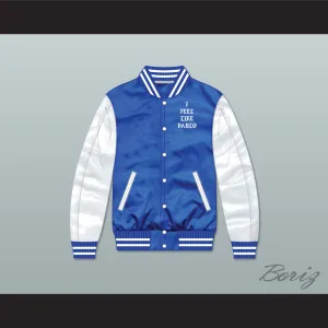 I Feel Like Pablo Blue/ White Varsity Letterman Satin Bomber Jacket