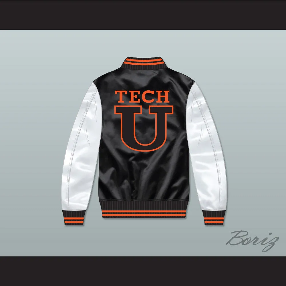 Jesus Shuttlesworth 34 Tech U Black/ White Varsity Letterman Satin Bomber Jacket