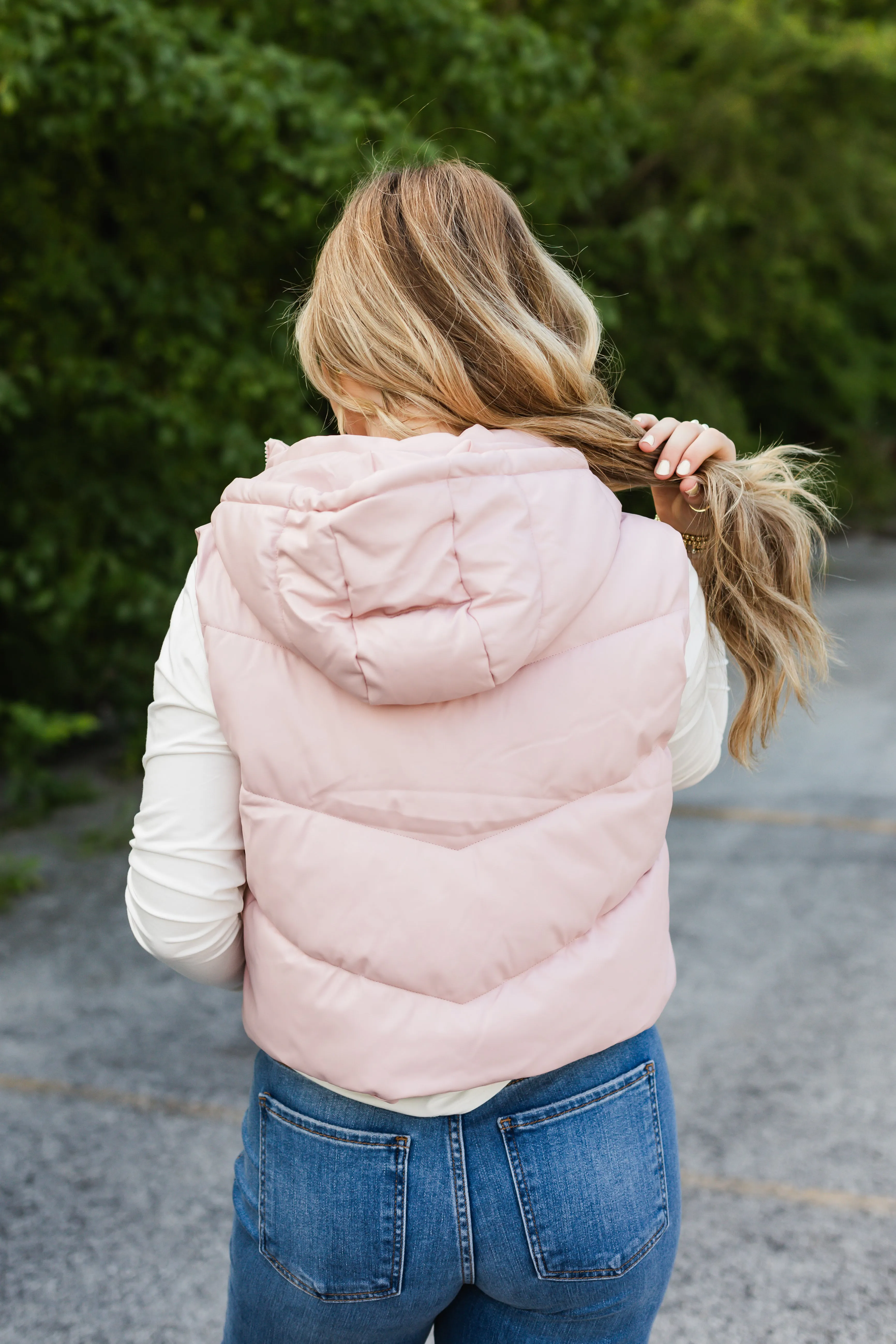 kenna vest in blush