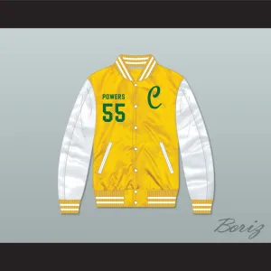 Kenny Powers 55 Charros Yellow/ White Varsity Letterman Satin Bomber Jacket
