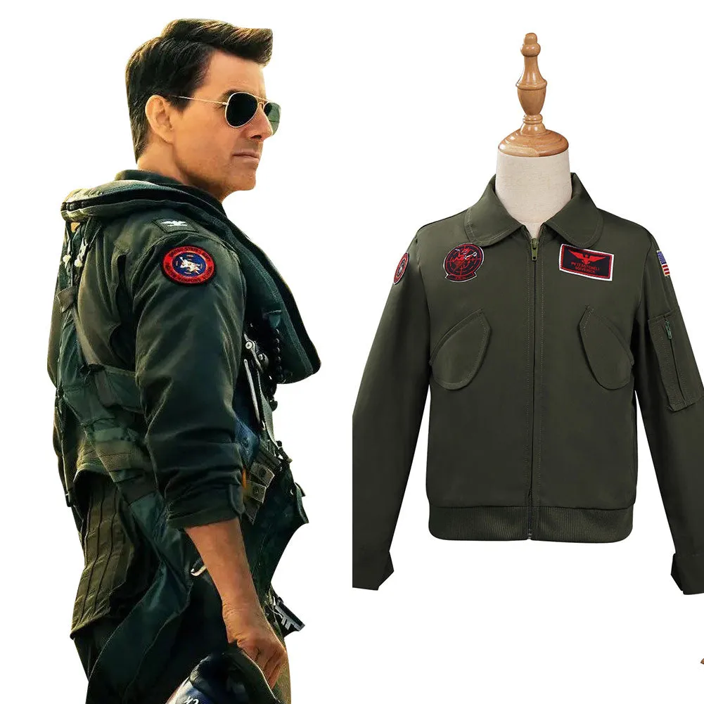 Kids Children Top Gun: Maverick Cosplay Costume Bomber Jacket Outfits Halloween Carnival Suit