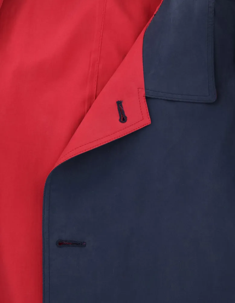 Kiton Navy Blue Reversible Raincoat
