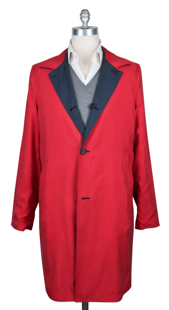 Kiton Navy Blue Reversible Raincoat