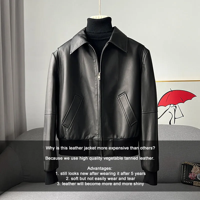 Lady Spring Vegetable Tanned Leather jackets New Arrivals Women's Genuine Sheepskin 2022 Coats Female Black Motorcycle CL4011