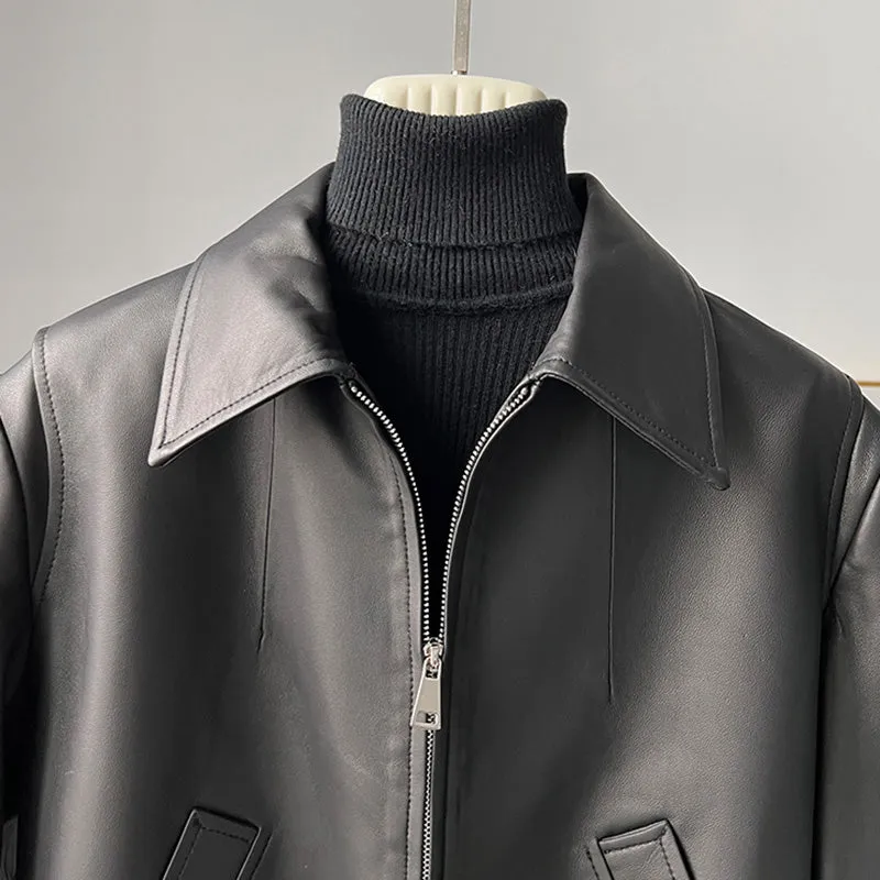 Lady Spring Vegetable Tanned Leather jackets New Arrivals Women's Genuine Sheepskin 2022 Coats Female Black Motorcycle CL4011