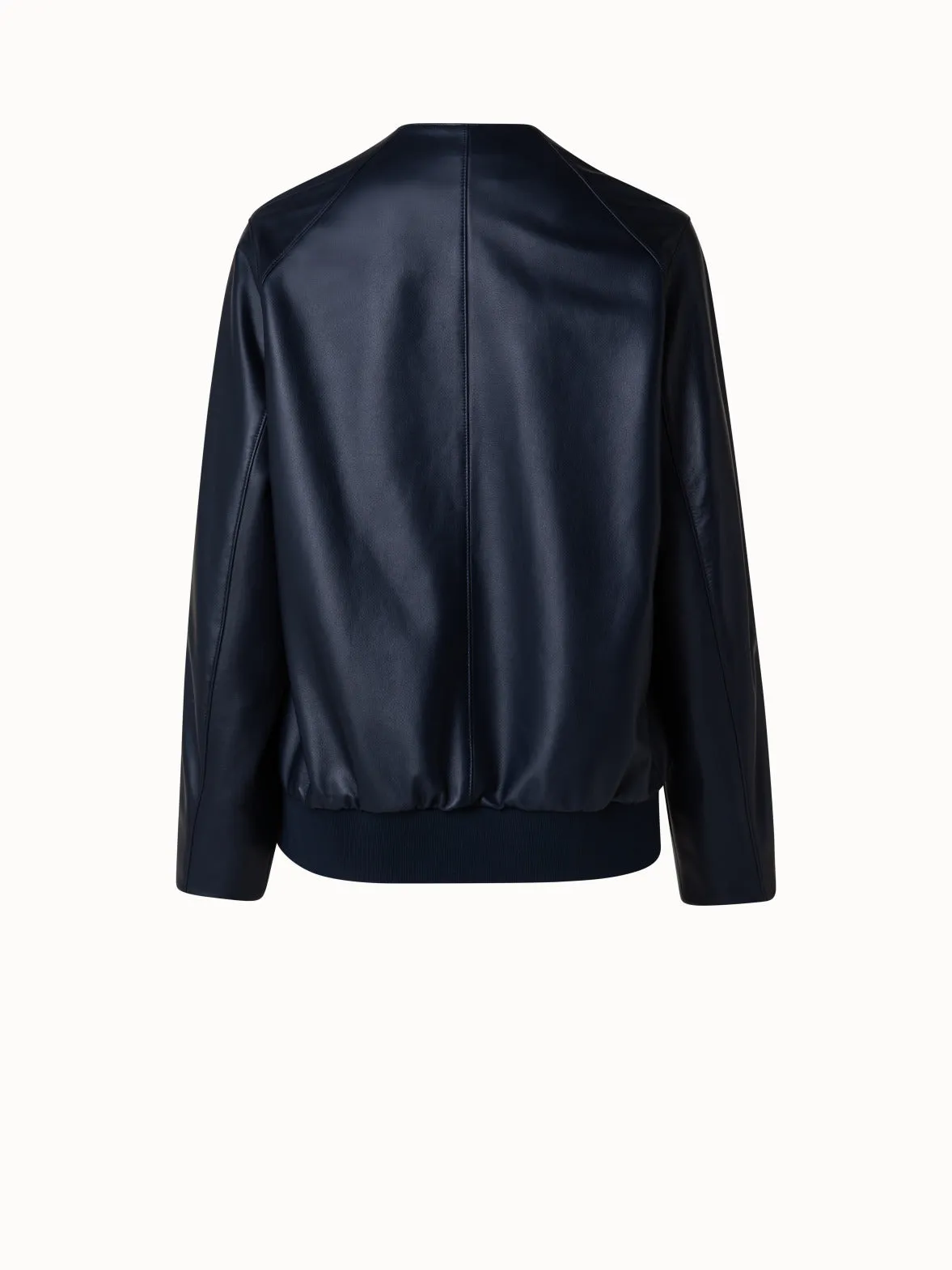 Lamb Nappa Leather Bomber Jacket