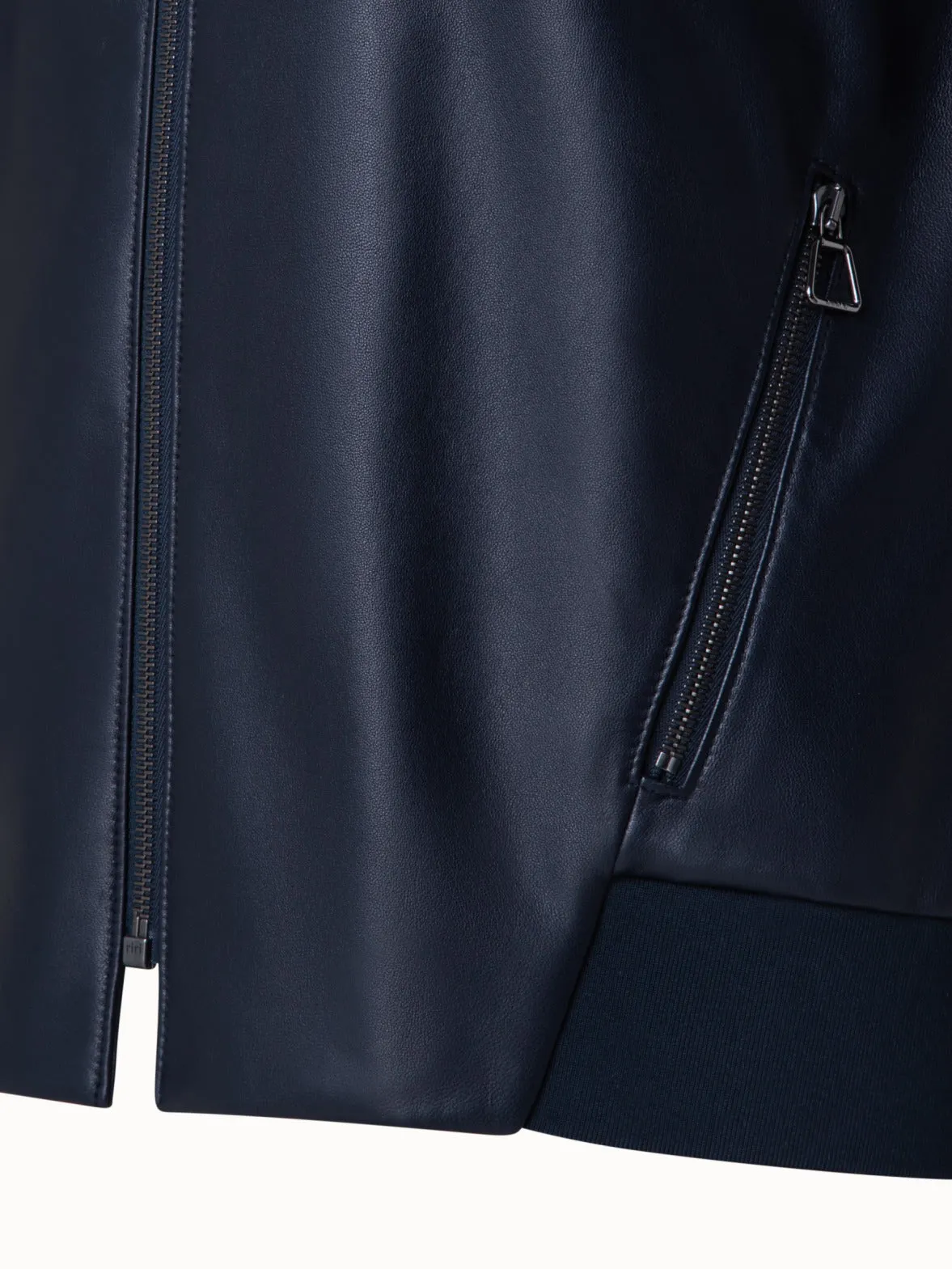 Lamb Nappa Leather Bomber Jacket
