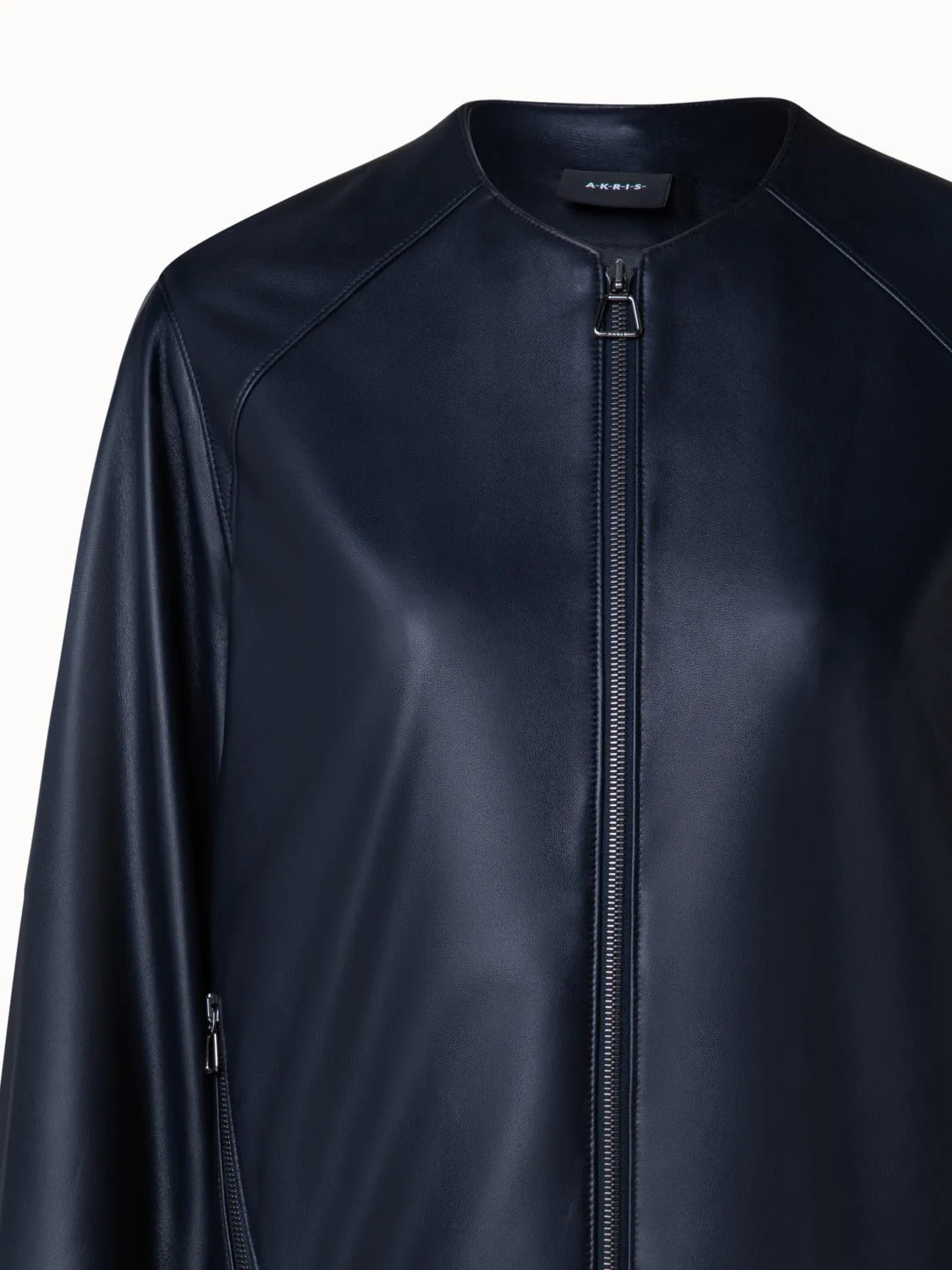 Lamb Nappa Leather Bomber Jacket
