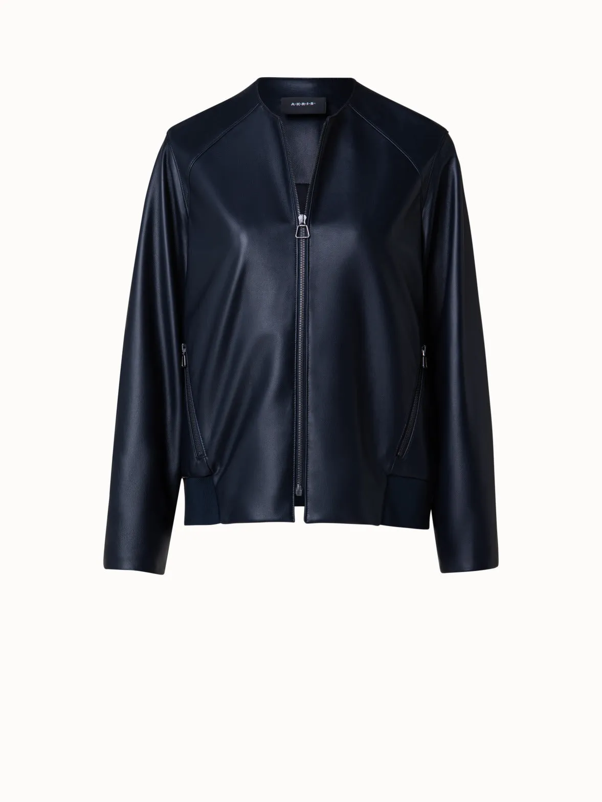 Lamb Nappa Leather Bomber Jacket